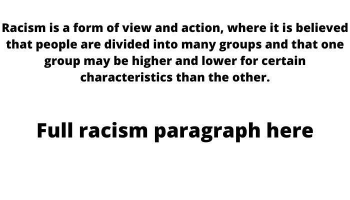 racism paragraph
