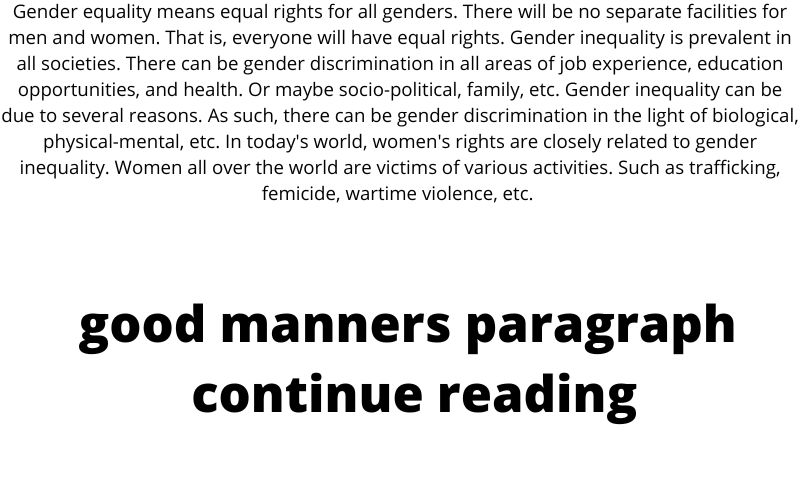 Gender equality paragraph